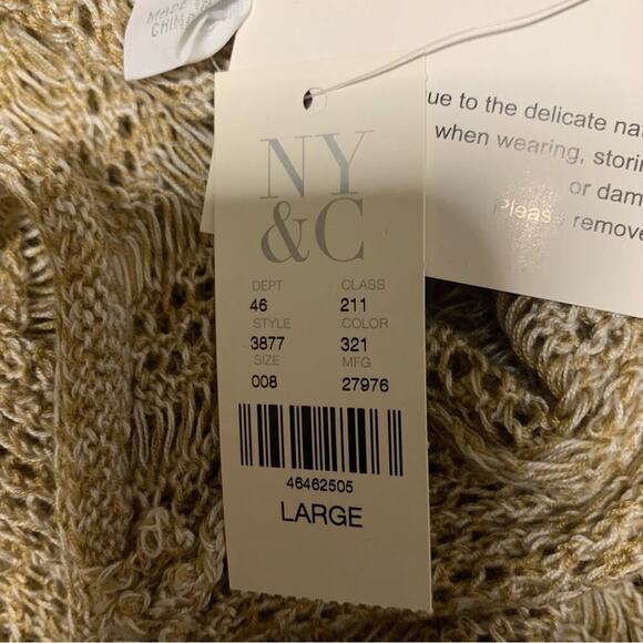 NWT New York & Company Acrylic Crochet Knit Yarn Sleeveless Blouse Size Large - Picture 7 of 9